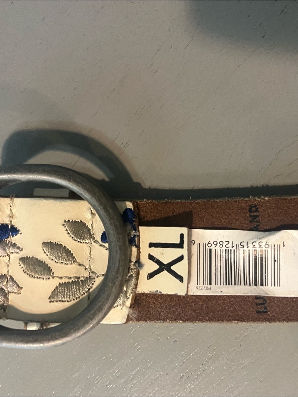 Lucky Brand Floral Embroidered Leather Belt Size XL - Picture 4 of 6